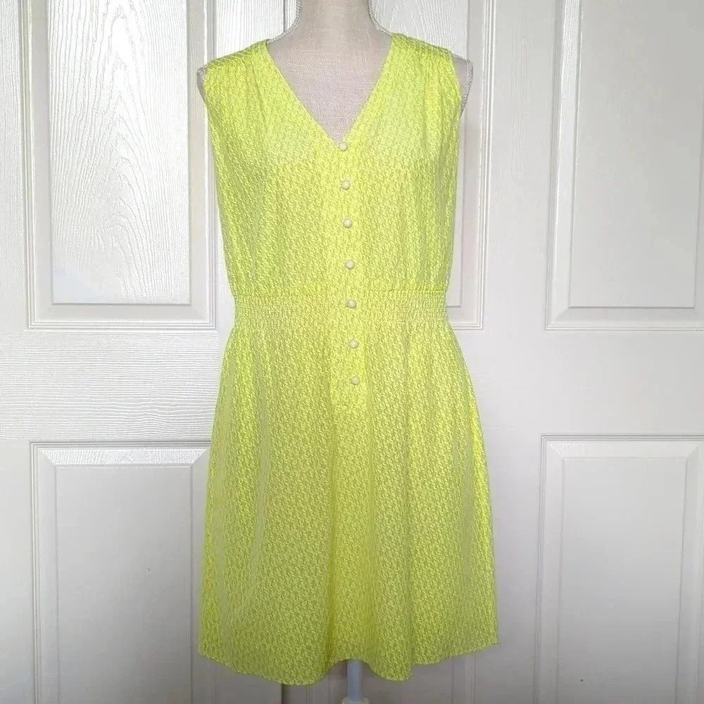 Shoshanna Yellow Printed Dress
